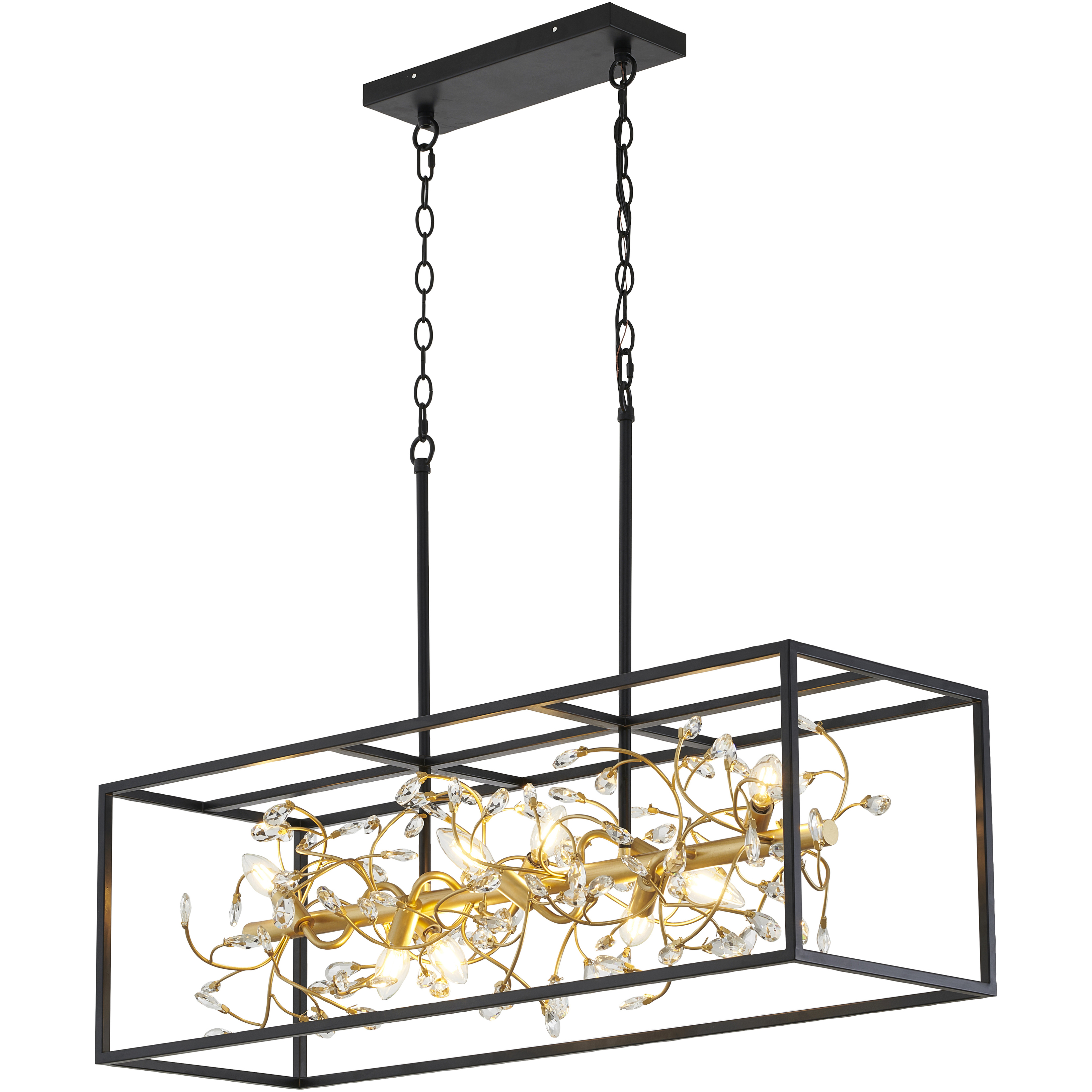 Canada LED 11.75 inch Black and Gold Chandelier Ceiling Light